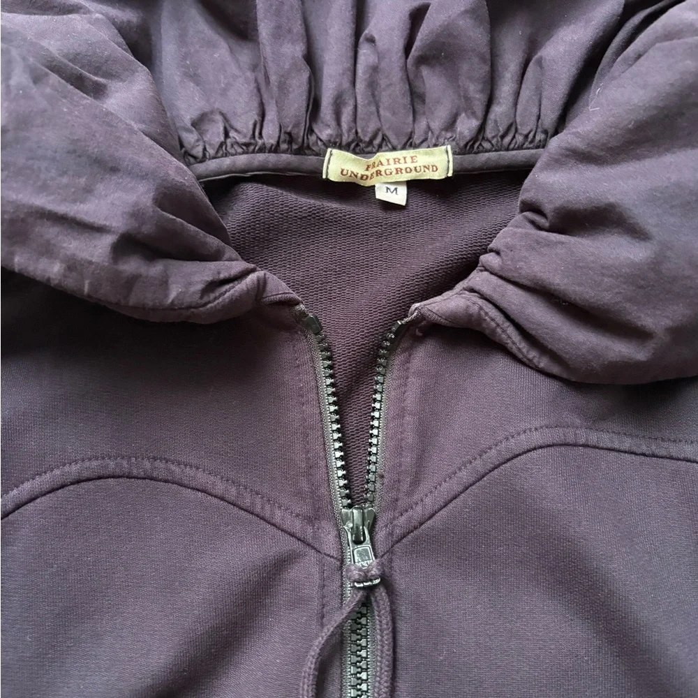 Prairie Underground plum short cloak hoodie sweatshirt XS/S - Picture 3 of 15